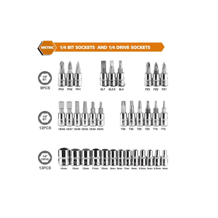 Set Complet de Scule Multifuncțional 48 Piese
