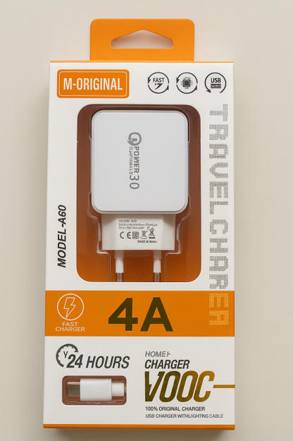 Încărcător 4A QC 3.0 + Cablu Type-C